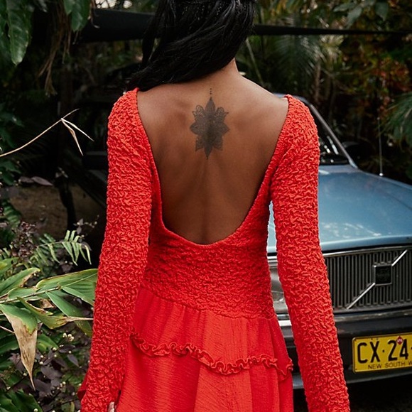 Free People What a Time Drop Waist Mini Dress in Wine - Size Small - Picture 3 of 9